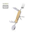 Set cubiertos acero y bambú