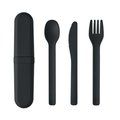 Set de cubiertos reutilizables Negro