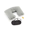 Set de descanso con almohada, antifaz y tapones Gri