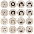 Set de fichas de madera para colorear