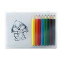 Set de lápices de colores con láminas de dibujos de animales