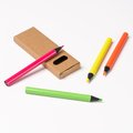 Set de lápices flúor con madera negra