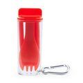 Set de pajita y tenedor en estuche portátil Rojo