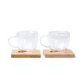 Set de tazas de cristal doble pared Transparente Talla Única Adulto