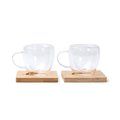 Set de tazas de cristal doble pared