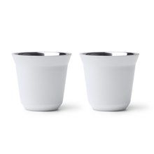 Set de 2 vasos de acero inox mate 80 ml Blanco Talla Única Adulto