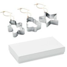 Set 3 Moldes Galletas Adornos Plata Mate