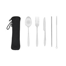 Set de 5 cubiertos con funda Plat