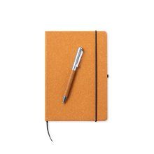 Set Bloc Notas y Bolígrafo Cuero Reciclado Marr