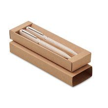 Set de bolígrafos de paja de trigo Beig
