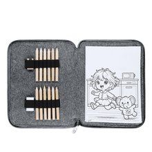 Set para colorear en estuche fieltro Gri