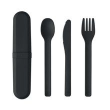 Set de cubiertos reutilizables Negro