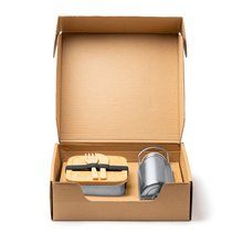 Set fiambrera con cubiertos y botella Crudo