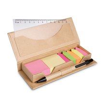 Set de oficina en caja de carton con varios accesorios Beig