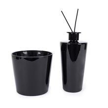 Set premium con vela y mikado aromática Negro