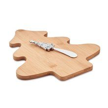 Set Quesos Navideño tabla y Cuchillo Madera