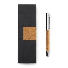 Set roller metal/corcho en estuche Negro Tinta Azul