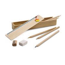 Set de Dibujo en Caja de Madera Natural Claro