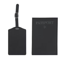 Set de viaje con funda para pasaporte Neg