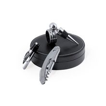 Set de Vinos Inox y Polipiel Neg