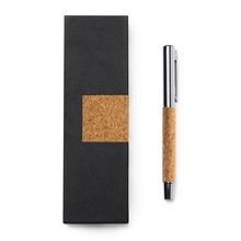 Set roller metal/corcho en estuche Negro Tinta Azul