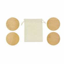 Set de 4 posavasos de bambú en bolsita Natu