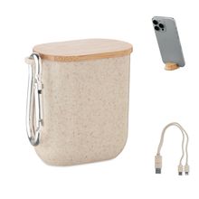 Set de cables en estuche con tapa de soporte Beig