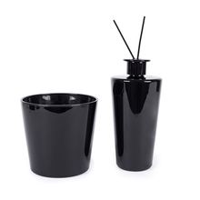 Set premium con vela y mikado aromática Negro