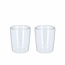 Set de 2 vasos de cristal doble pared 65 ml Trans