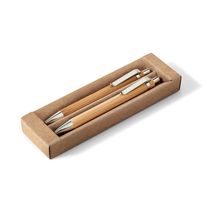 Set de bolígrafo y portaminas de bambú Natural