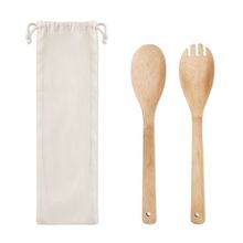 Set 2 Utensilios Bambú para Ensalada Beig