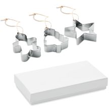 Set 3 Moldes Galletas Adornos Plata Mate