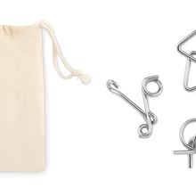Set de 3 rompecabezas de metal Beig