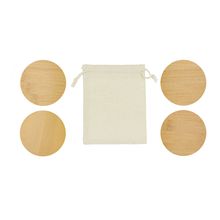 Set de 4 posavasos de bambú en bolsita Natu