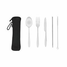 Set de 5 cubiertos con funda Plat