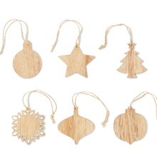 Set 6 Adornos Navideños de Haya Madera