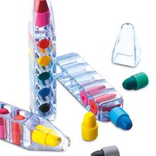 Set con 6 ceras intercambiables en formato boli con tapa Transparente