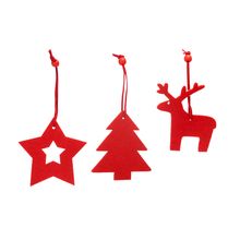 Set de adornos navideños de fieltro Rojo