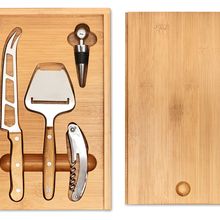 Set de bambú con accesorios para vino y queso Madera
