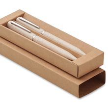 Set de bolígrafos de paja de trigo Beig