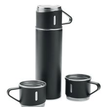 Set Botella Doble Pared y 2 Tazas Negro