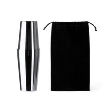 Set de cóctel con vaso medidor y coctelera Plata
