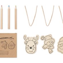 Set para Colorear con Adornos Navideños Madera Madera