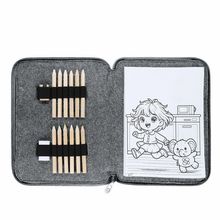 Set para colorear en estuche fieltro Gri