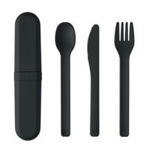 Set de cubiertos reutilizables Negro