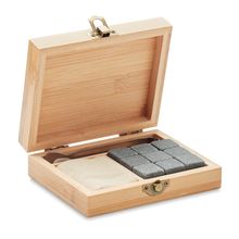 Set Cubitos Hielo de Piedra con Pinzas Madera
