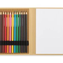 Set de dibujo infantil con 50 hojas y 12 lápices Beig