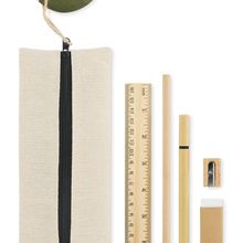 Set de escritura en bolsa de yute Negro