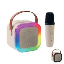 Set de karaoke con micrófono y altavoz 5W con luz Beig