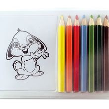 Set de lápices de colores con láminas de dibujos de animales Multicolor